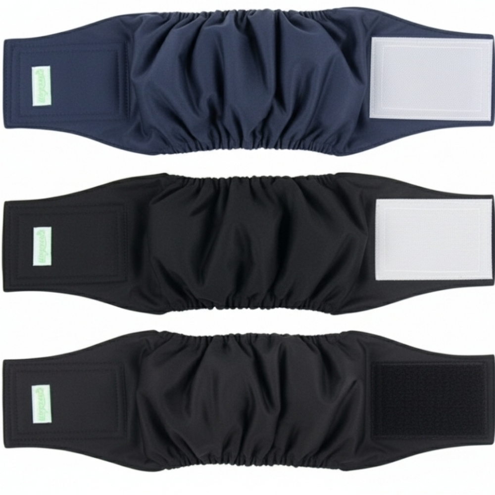 Wegreeco Pack of 3 Reusable Male Dog Belly Band, Washable Premium Dog Diapers